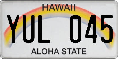 HI license plate YUL045