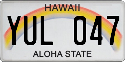 HI license plate YUL047