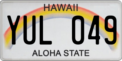 HI license plate YUL049