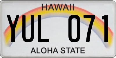HI license plate YUL071