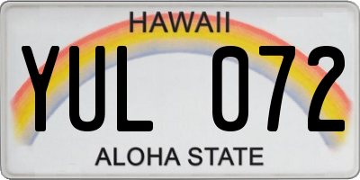 HI license plate YUL072