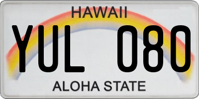 HI license plate YUL080
