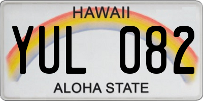 HI license plate YUL082