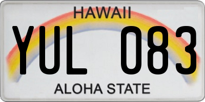HI license plate YUL083