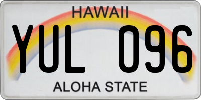 HI license plate YUL096