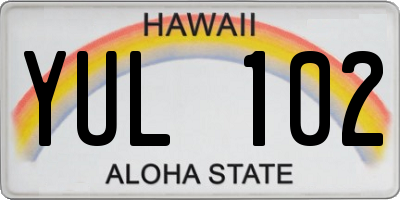 HI license plate YUL102