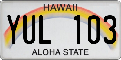 HI license plate YUL103