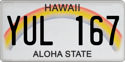 HI license plate YUL167