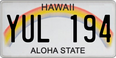 HI license plate YUL194