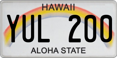 HI license plate YUL200