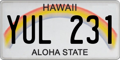 HI license plate YUL231