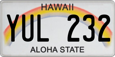 HI license plate YUL232