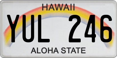 HI license plate YUL246