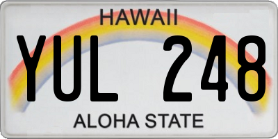 HI license plate YUL248