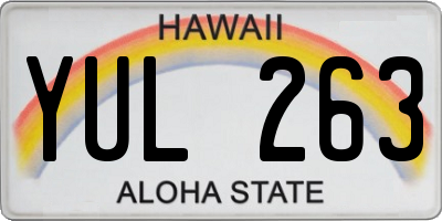 HI license plate YUL263