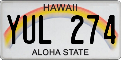 HI license plate YUL274