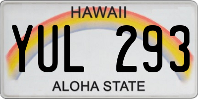 HI license plate YUL293
