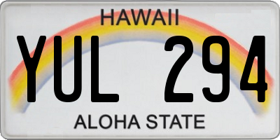 HI license plate YUL294