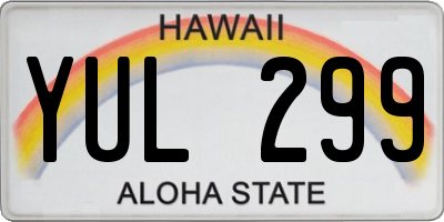 HI license plate YUL299