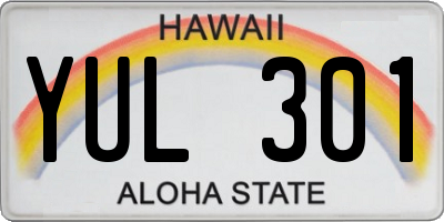 HI license plate YUL301