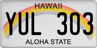 HI license plate YUL303