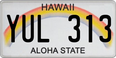 HI license plate YUL313