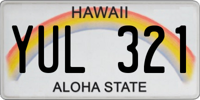 HI license plate YUL321
