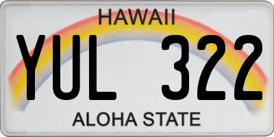 HI license plate YUL322