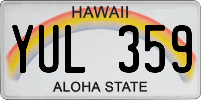 HI license plate YUL359