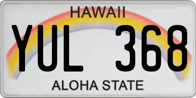HI license plate YUL368