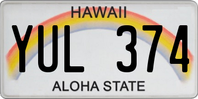 HI license plate YUL374