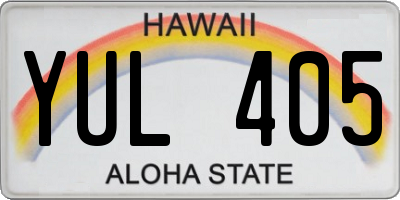 HI license plate YUL405