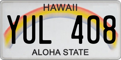 HI license plate YUL408