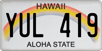 HI license plate YUL419