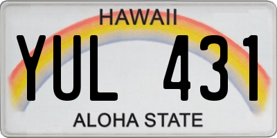 HI license plate YUL431