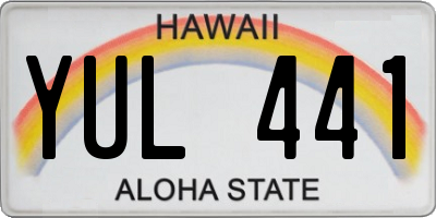 HI license plate YUL441