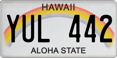 HI license plate YUL442