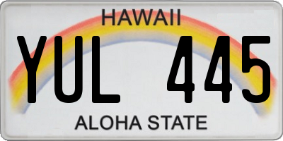 HI license plate YUL445
