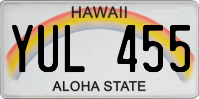 HI license plate YUL455