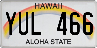 HI license plate YUL466