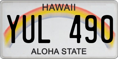 HI license plate YUL490