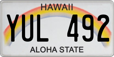 HI license plate YUL492