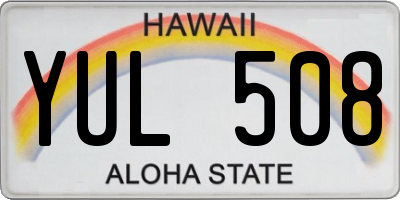 HI license plate YUL508
