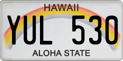 HI license plate YUL530