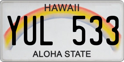 HI license plate YUL533