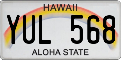 HI license plate YUL568
