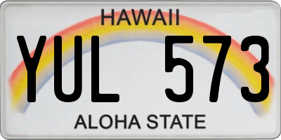 HI license plate YUL573