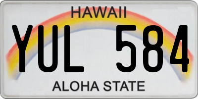 HI license plate YUL584