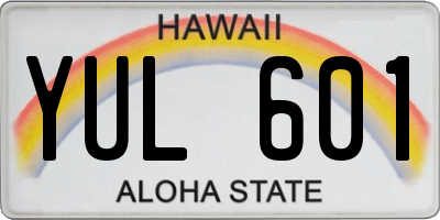 HI license plate YUL601