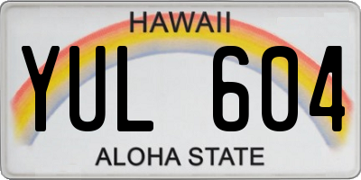 HI license plate YUL604